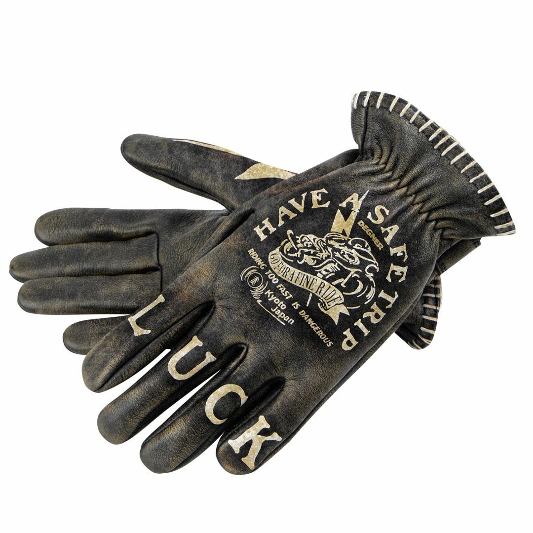 DEGNER デグナー プリント レザー グローブ ブラック 2