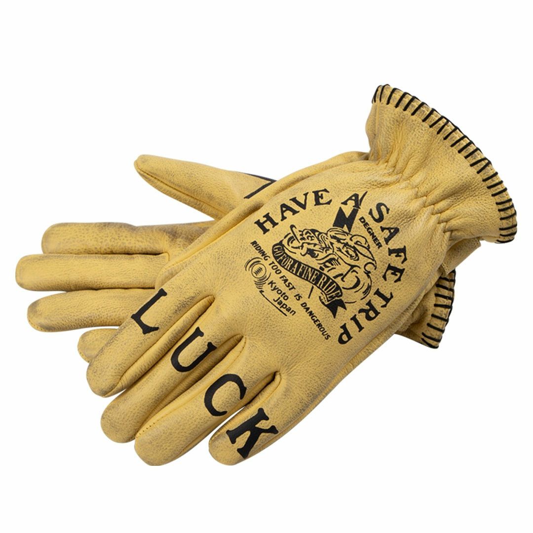 DEGNER デグナー プリント レザー グローブ タン 2