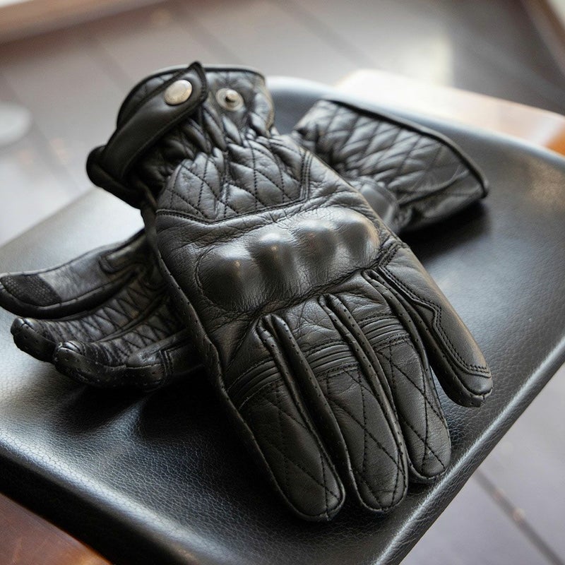 DEGNER デグナー プロテクター カウレザー グローブ ブラック