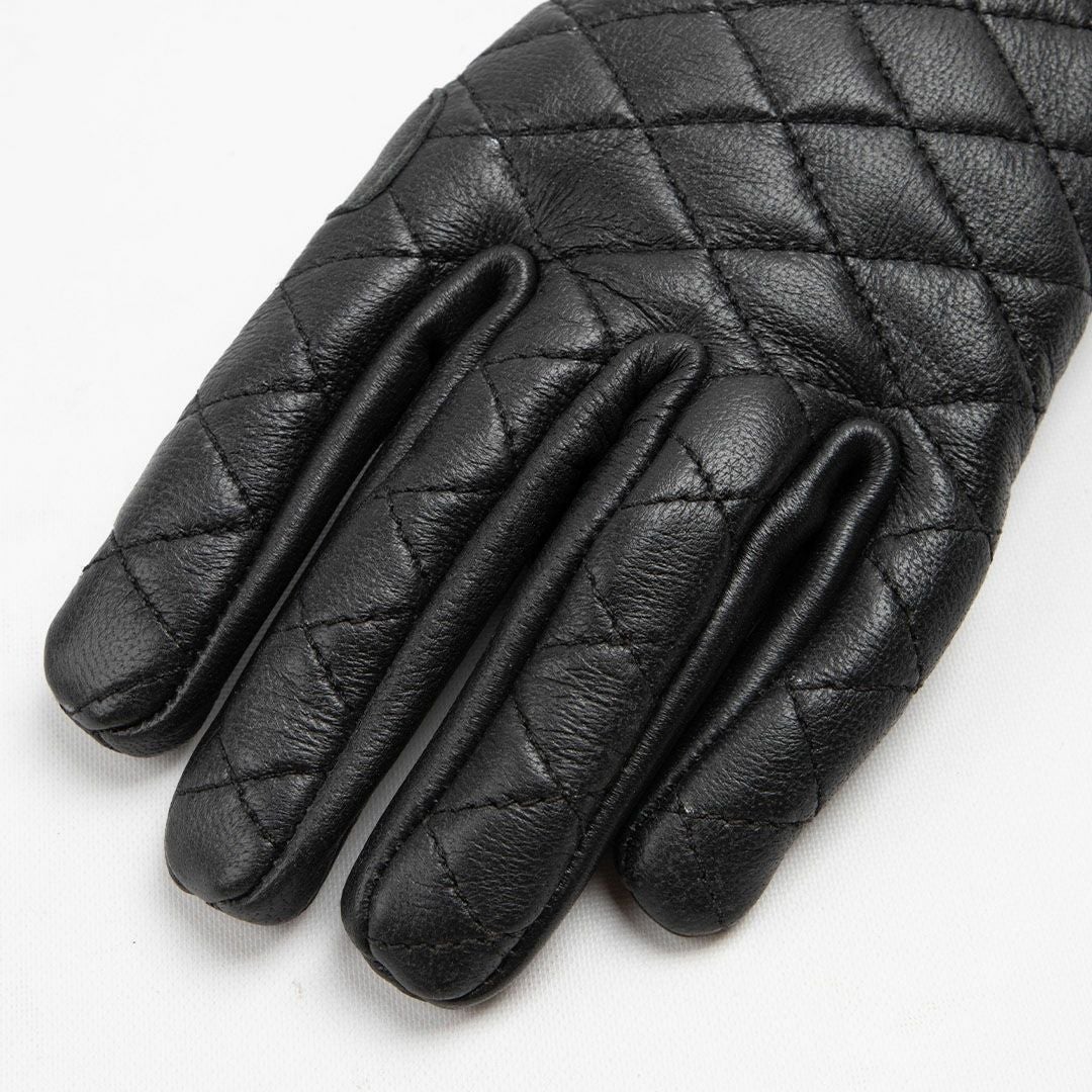 DEGNER デグナー レディース ダイアモンドステッチ レザーグローブ ブラック 2