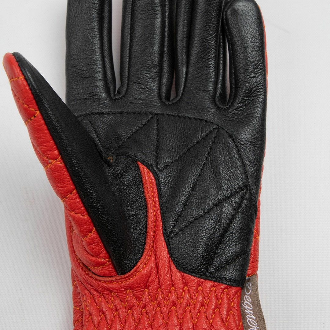 DEGNER デグナー レディース ダイアモンドステッチ レザーグローブ オレンジ 4