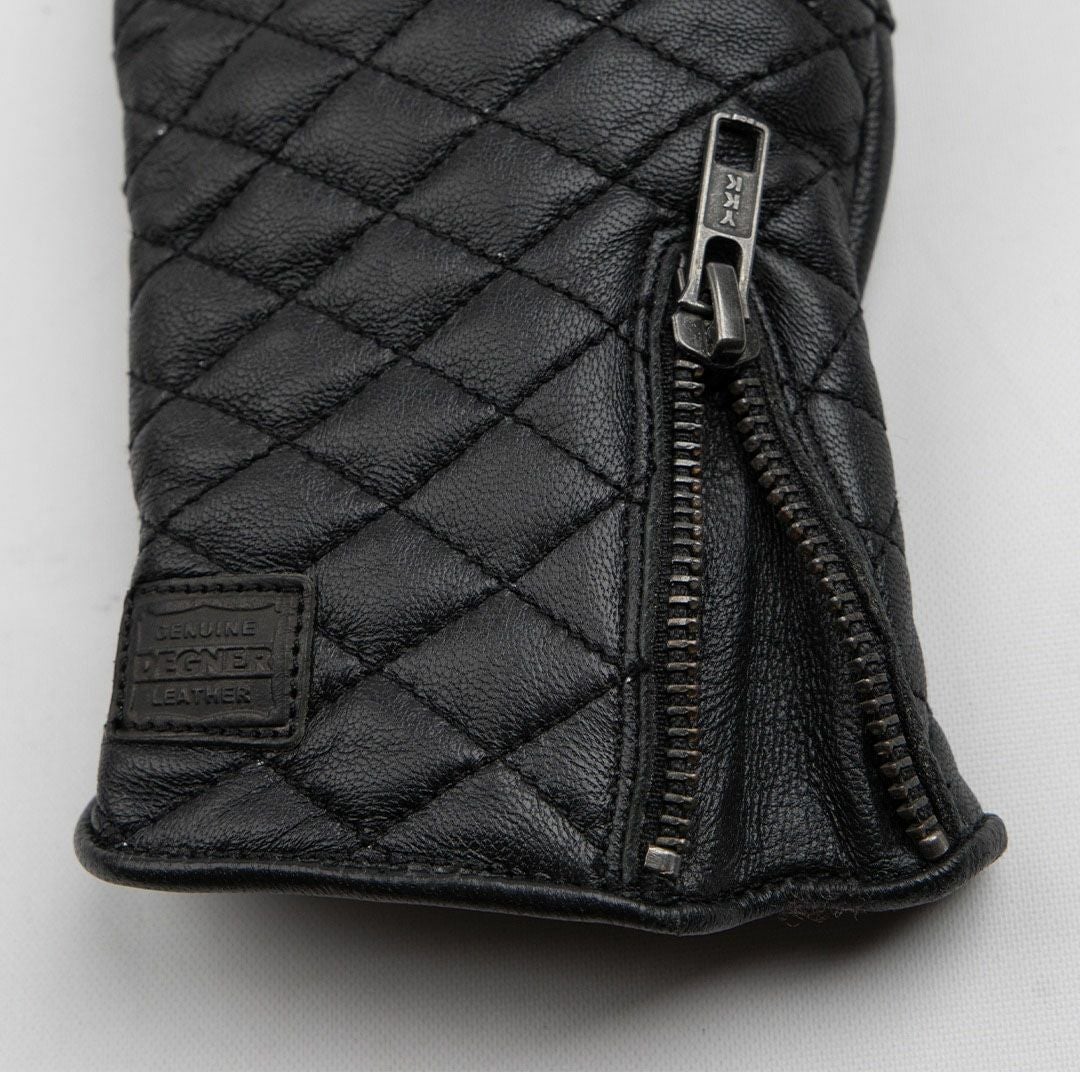 DEGNER デグナー ダイアモンドステッチ レザーグローブ ブラック 6