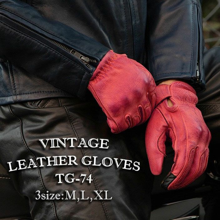 DEGNER デグナー ワックスレザー ツーリンググローブ レッド