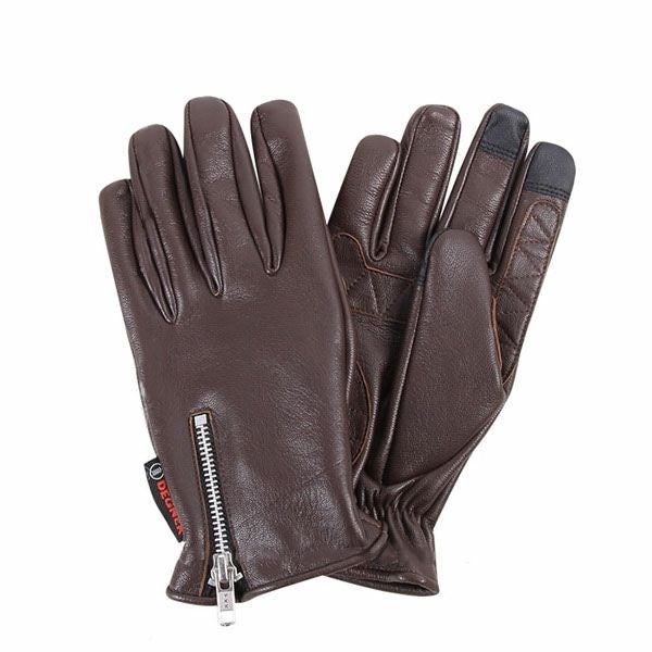 DEGNER デグナー ジッパー付き レザー ツーリンググローブ ブラウン
