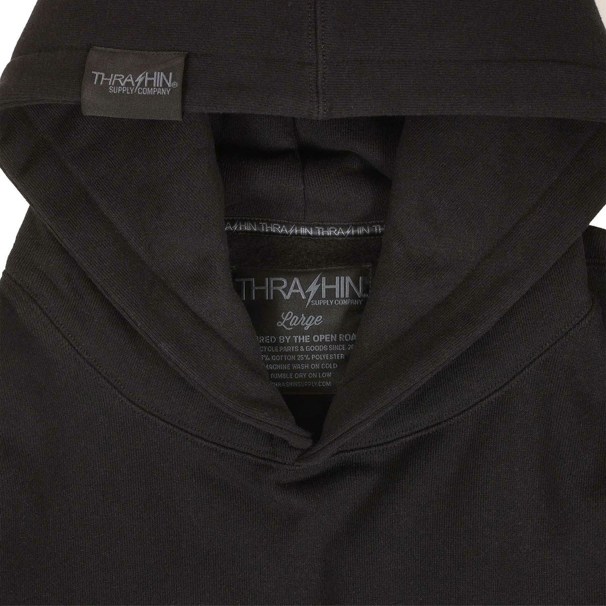 刺繍ロゴ・プルオーバー フーディー (ブラック)6