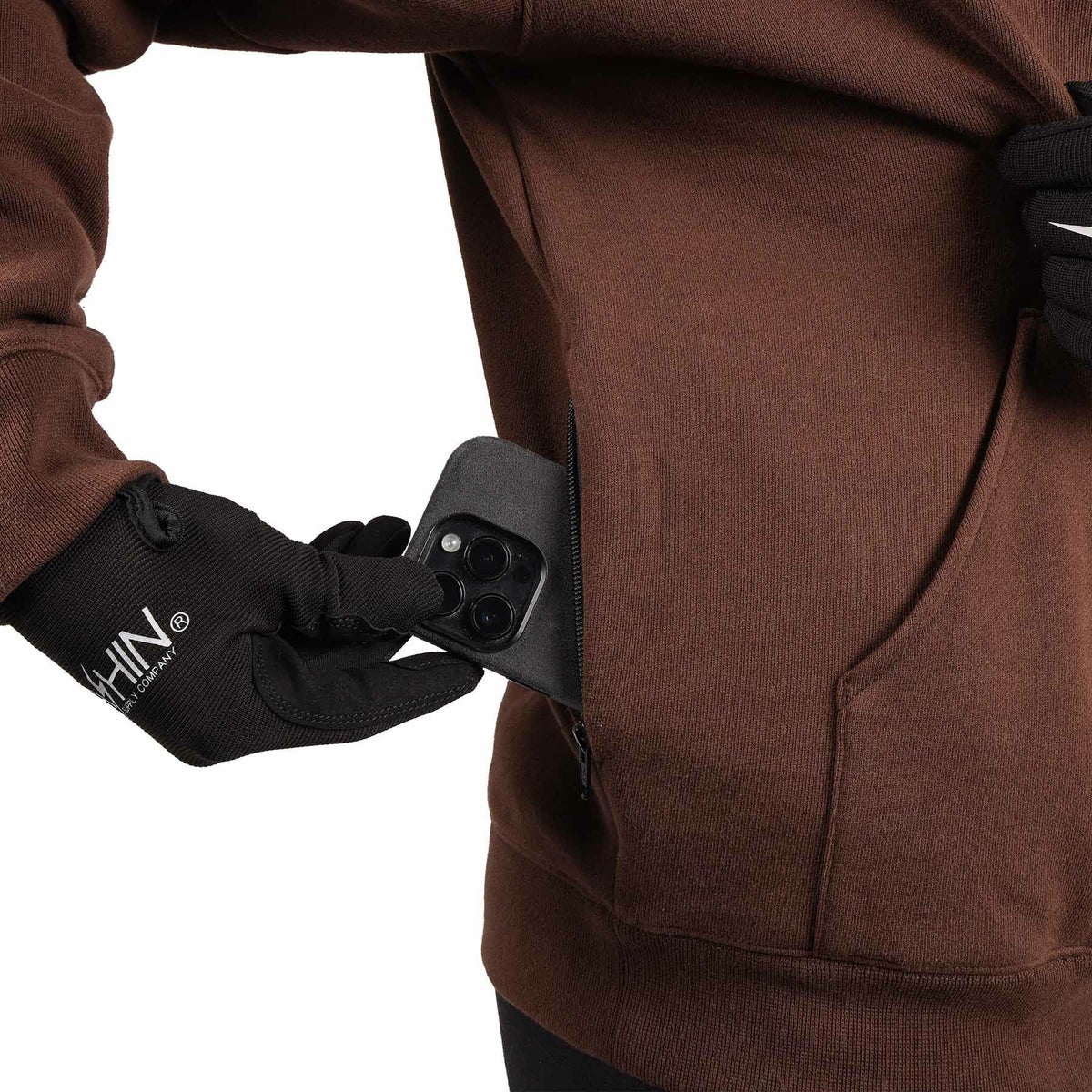  刺繍ロゴ・プルオーバー フーディー (ブラウン)8