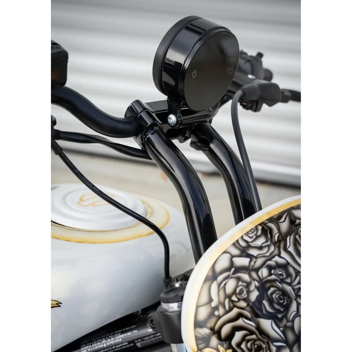 ナイトスター RH975 ゲージマウント付・10インチ プルバックライザー (グロスブラック)2