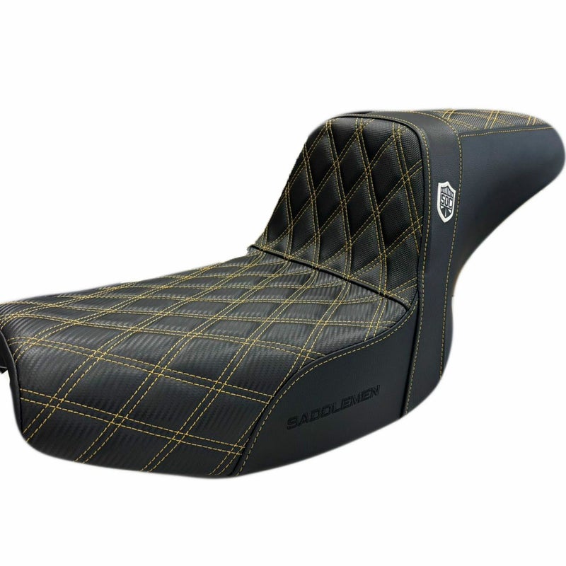  Saddlemen SDC パフォーマンスグリッパーシート ゴールドステッチ パッセンジャーゲル入り FXR 