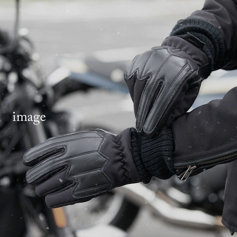 DEGNER デグナー ウインター ソフトシェル リブ付き グローブ ブラック
