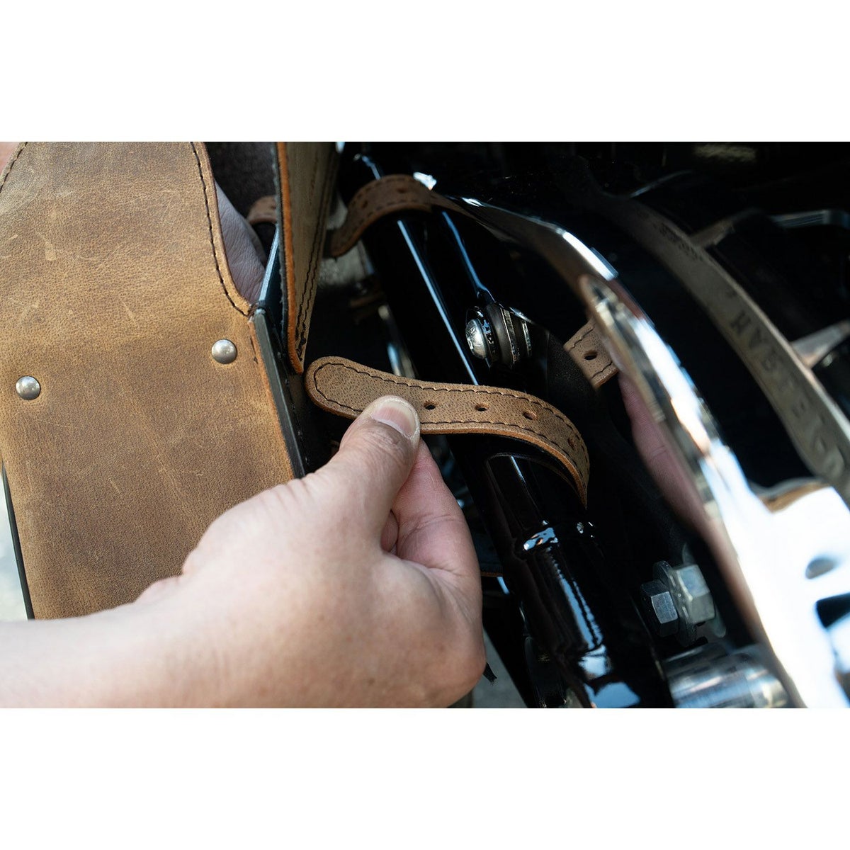 SB-15A レザー リジッドサドルバッグ 5L (ビンテージブラウン)5