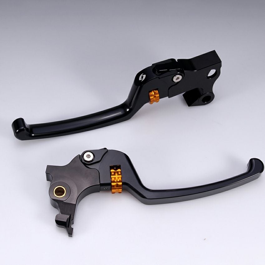 スポーツスター アジャスタブルレバーセット スタンダードタイプ (ブラック/ゴールド)1