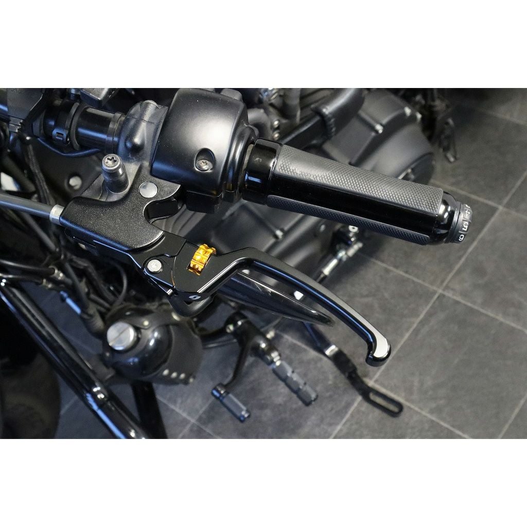 スポーツスター アジャスタブルレバーセット スタンダードタイプ (ブラック/ゴールド)2