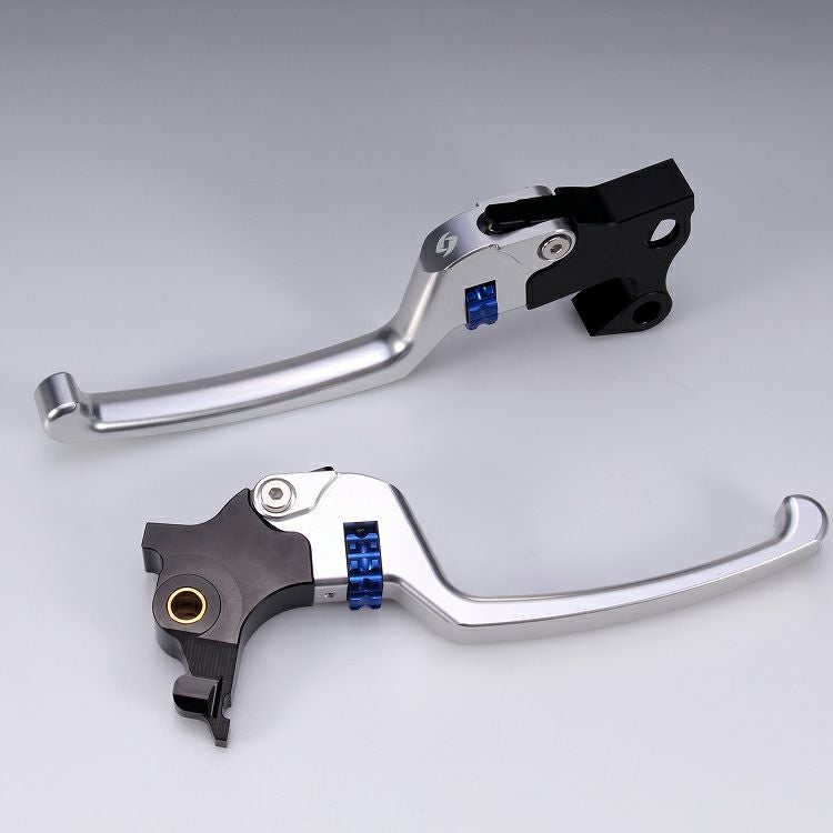 スポーツスター アジャスタブルレバーセット スタンダードタイプ (シルバー/ブルー)1