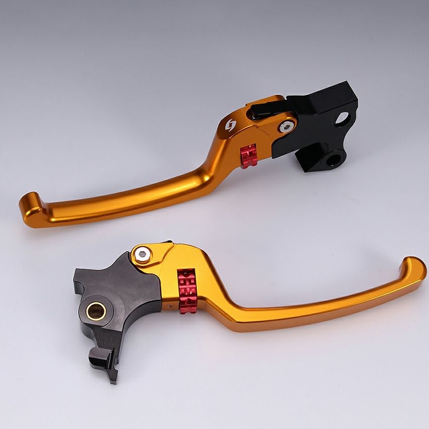 スポーツスター アジャスタブルレバーセット スタンダードタイプ (ゴールド/レッド)1