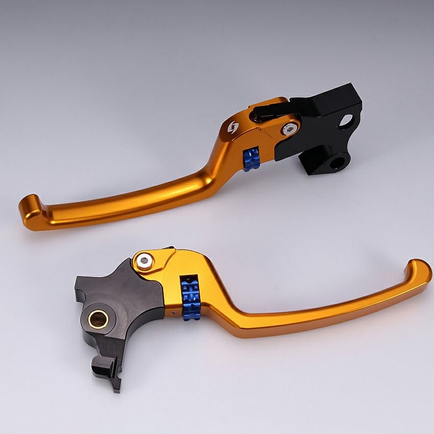 スポーツスター アジャスタブルレバーセット スタンダードタイプ (ゴールド/ブルー)1