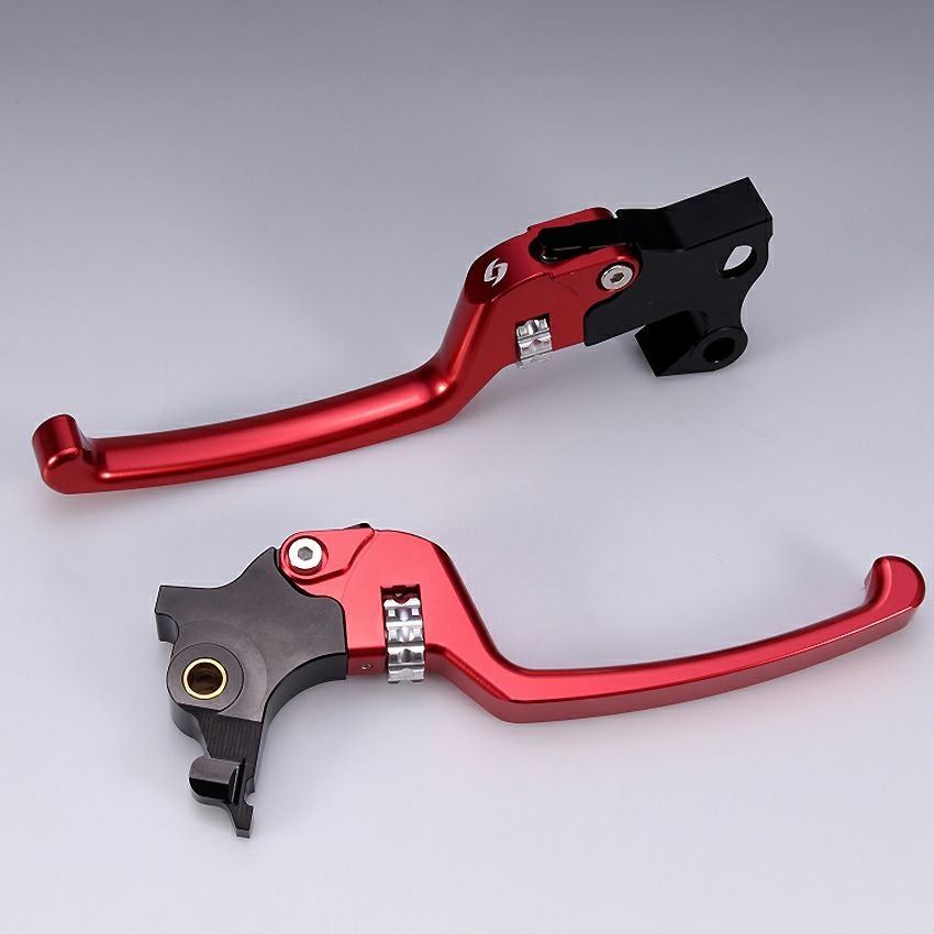 スポーツスター アジャスタブルレバーセット スタンダードタイプ (レッド/シルバー)1