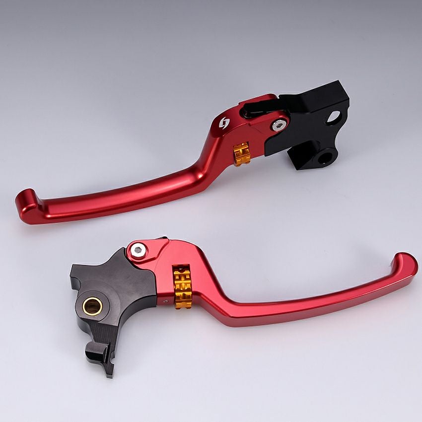 スポーツスター アジャスタブルレバーセット スタンダードタイプ (レッド/ゴールド)1
