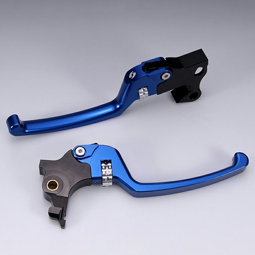 スポーツスター アジャスタブルレバーセット スタンダードタイプ (ブルー/シルバー)1