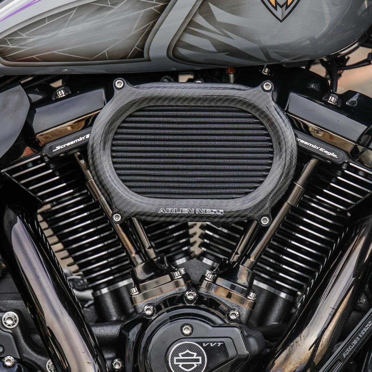 2024以降 ツーリング、2025以降 ソフテイル ステージ2・オーバルエアクリーナー (カーボンファイバー)