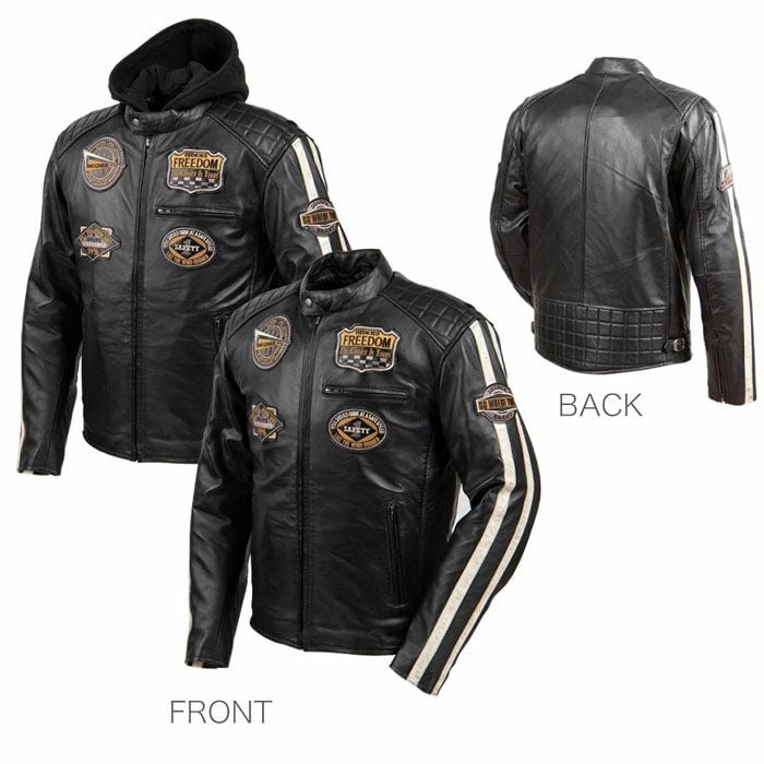 DEGNER デグナー ウインター レザー フード付き ジャケット ブラック