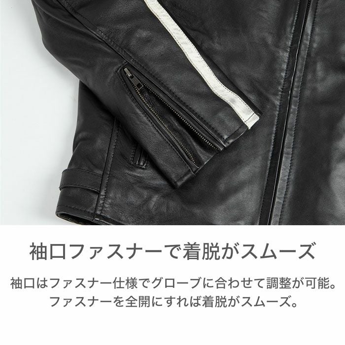 DEGNER デグナー ウインター レザー フード付き ジャケット ブラック 6