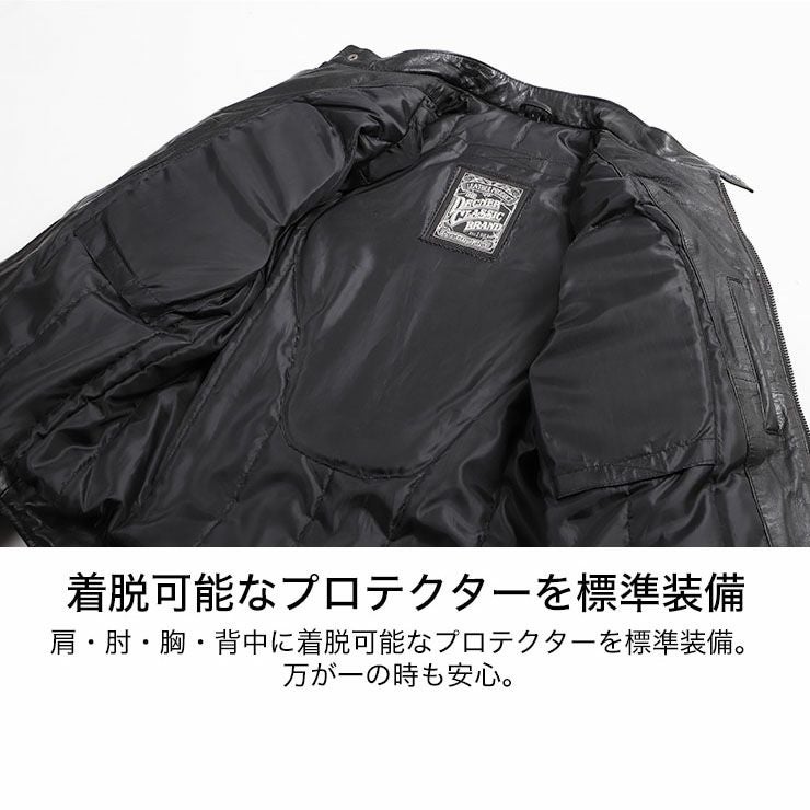 DEGNER デグナー ウインター レザー テキスタイル ジャケット ブラック 4