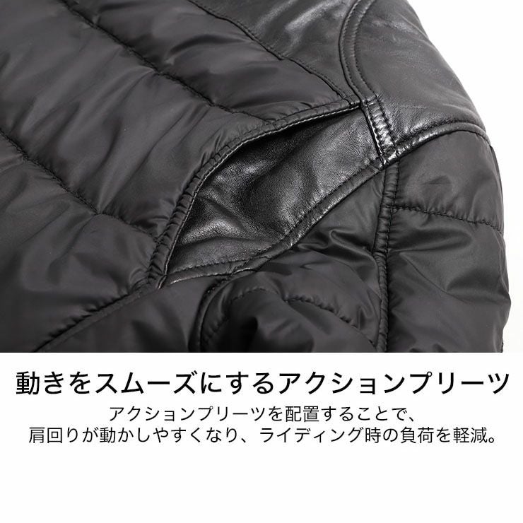 DEGNER デグナー ウインター レザー テキスタイル ジャケット ブラック 6