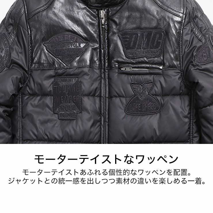 DEGNER デグナー ウインター レザー テキスタイル ジャケット ブラック 8
