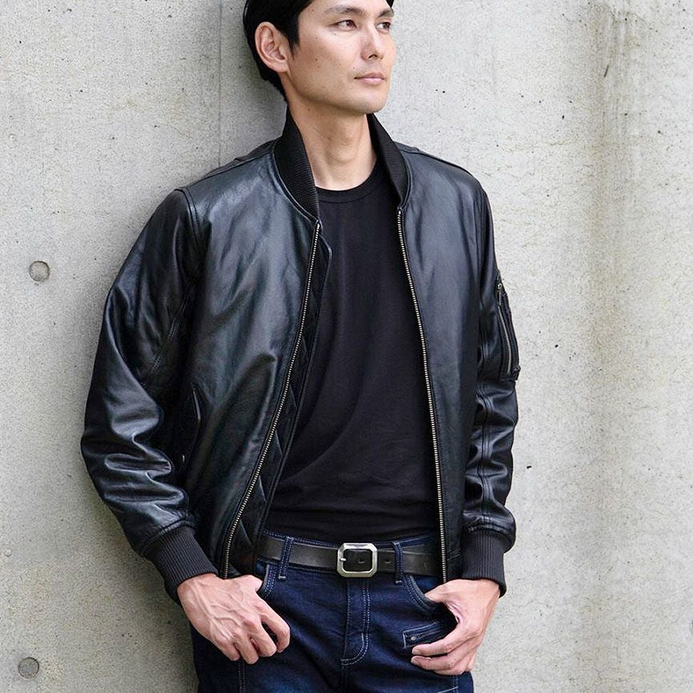 DEGNER デグナー ウインター レザー MA-1 ジャケット ブラック