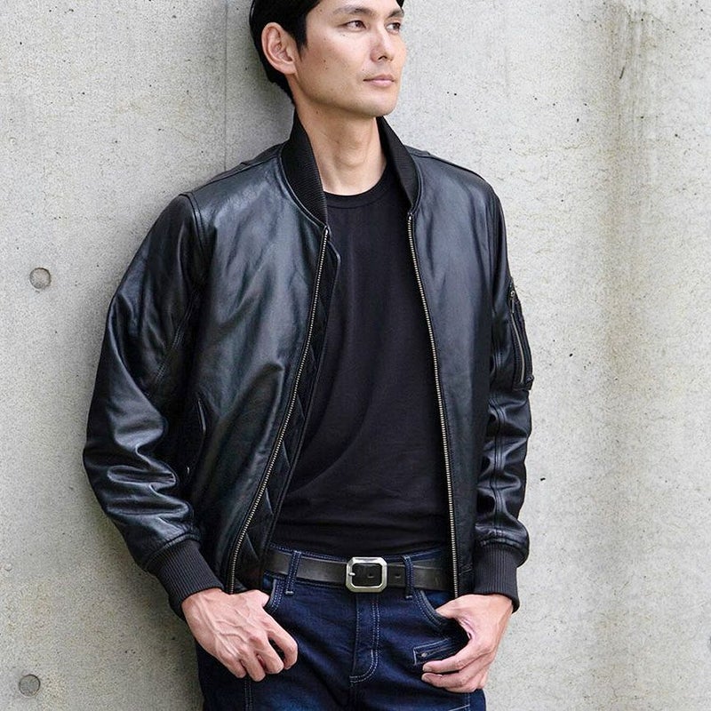 DEGNER デグナー ウインター レザー MA-1 ジャケット ブラック