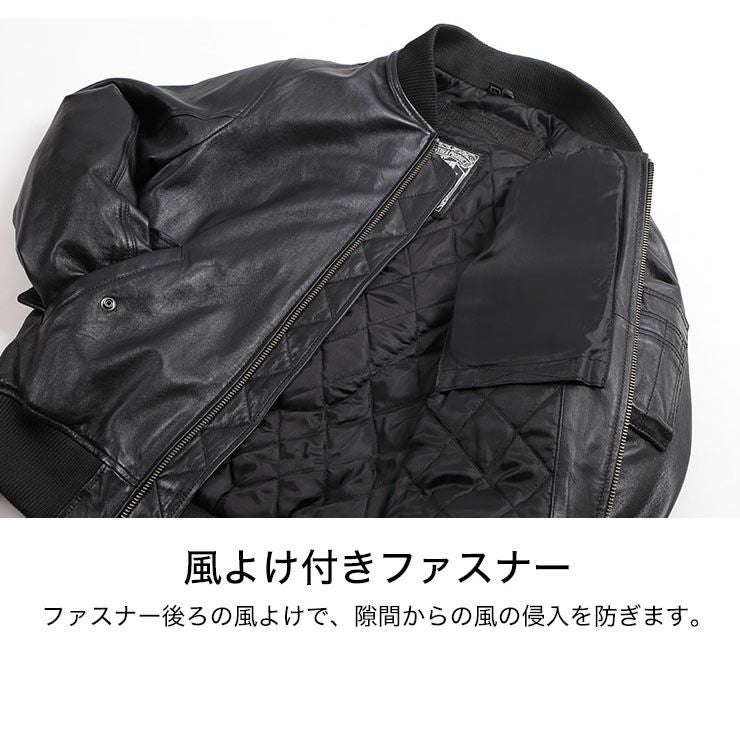 DEGNER デグナー ウインター レザー MA-1 ジャケット ブラック 9