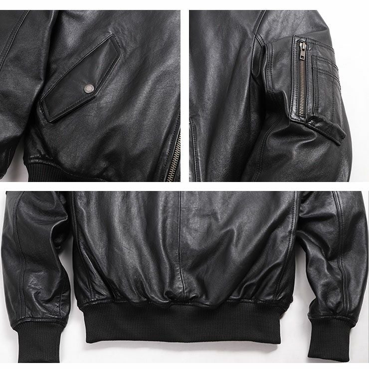 DEGNER デグナー ウインター レザー MA-1 ジャケット ブラック 10