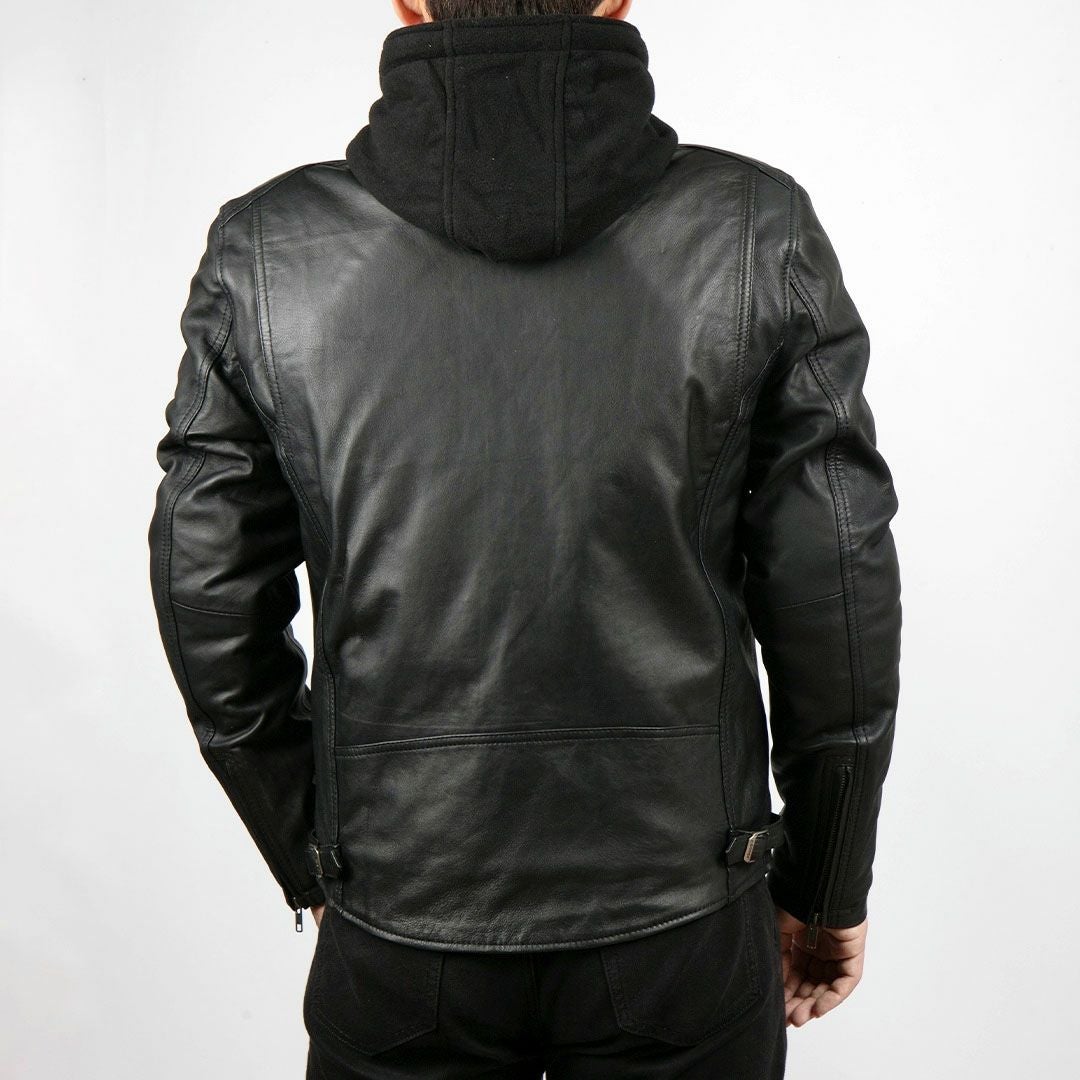 DEGNER デグナー ウインター レザーフーディー ジャケット ブラック 3