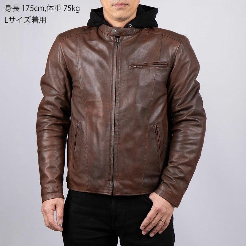 DEGNER デグナー ウインター レザーフーディー ジャケット ブラウン