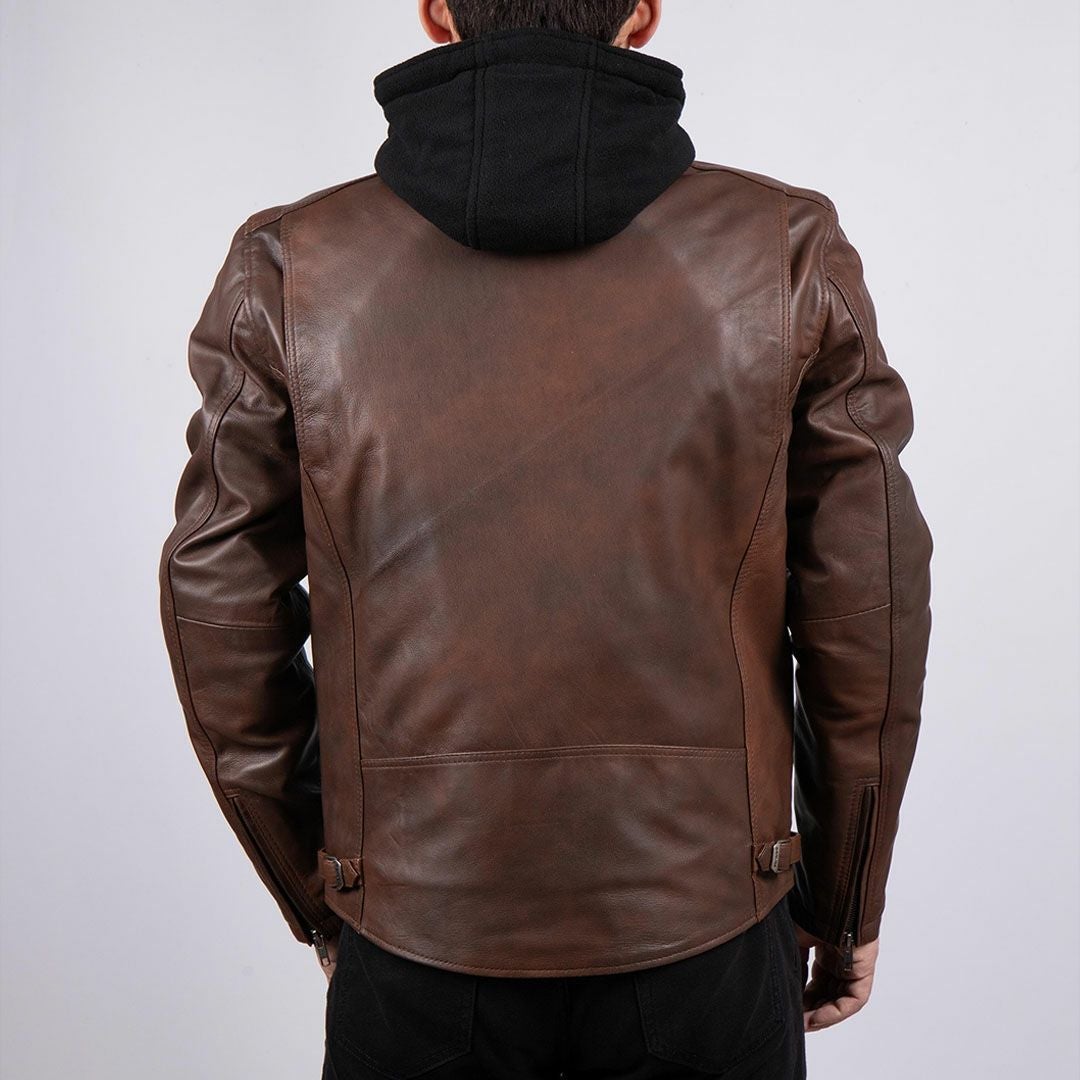 DEGNER デグナー ウインター レザーフーディー ジャケット ブラウン 3