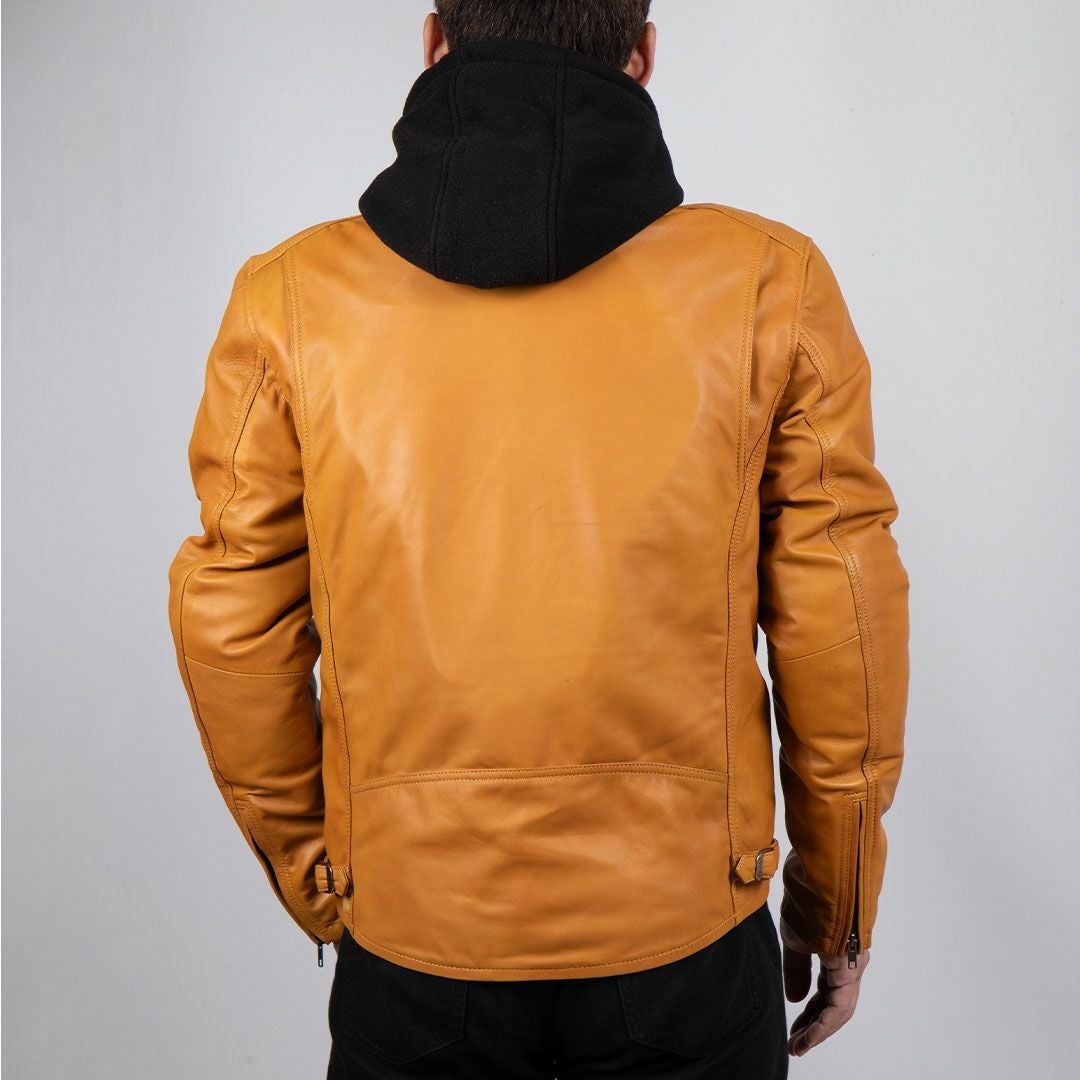 DEGNER デグナー ウインター レザーフーディー ジャケット キャメル 3