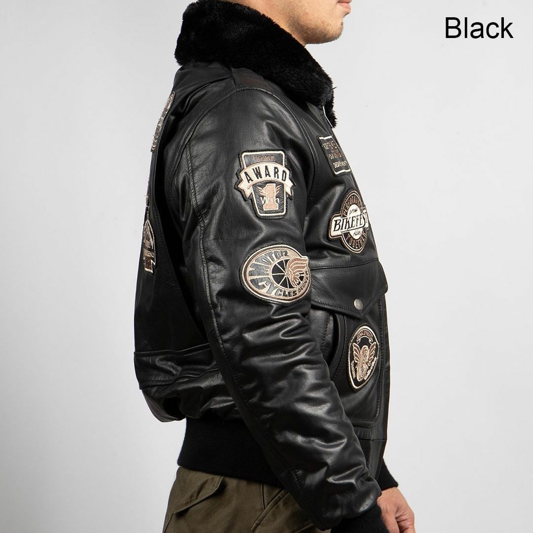 DEGNER デグナー ウインター ビンテージ フライトレザージャケット ワッペン付き ブラック 2