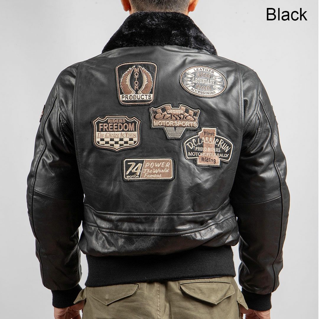 DEGNER デグナー ウインター ビンテージ フライトレザージャケット ワッペン付き ブラック 3