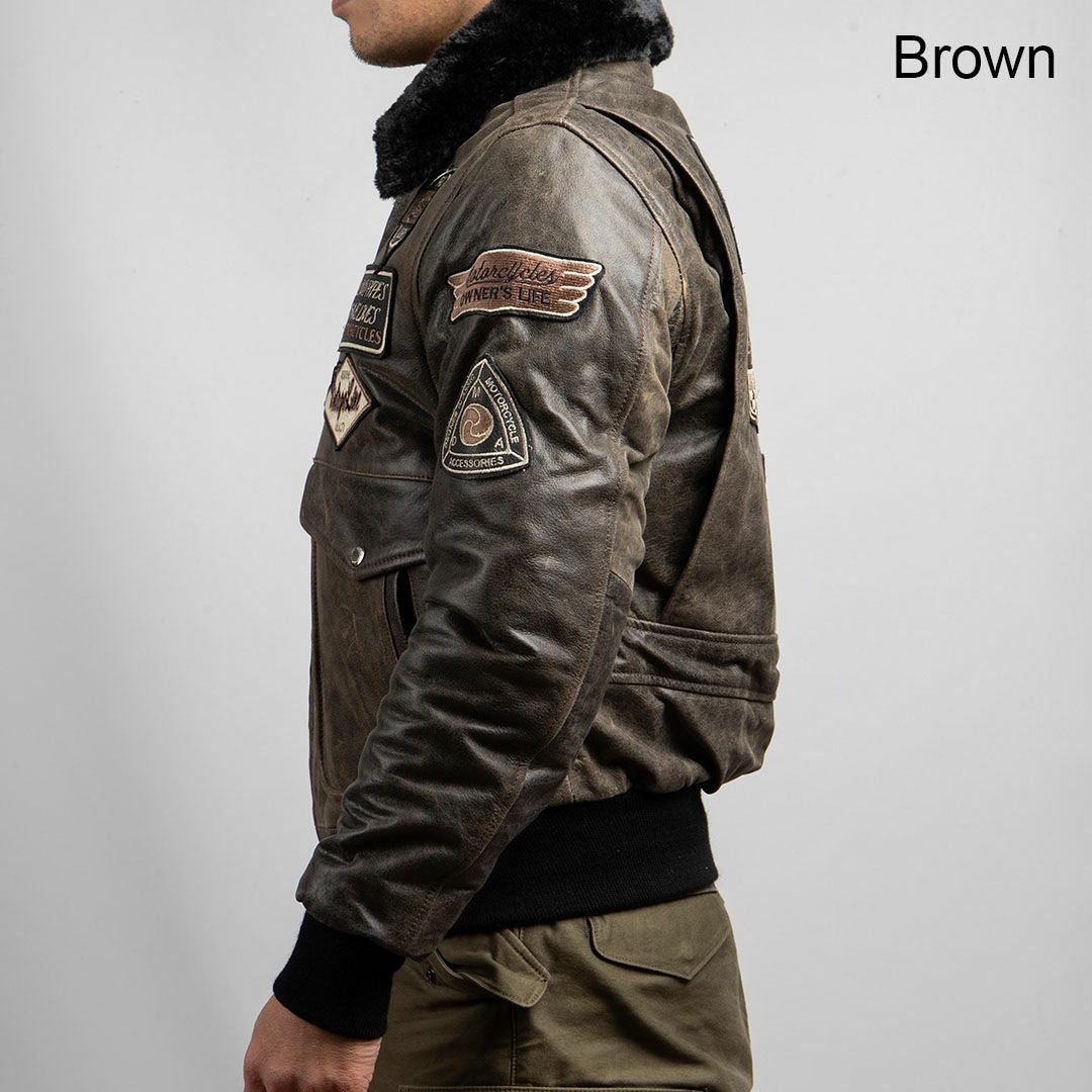 DEGNER デグナー ウインター ビンテージ フライトレザージャケット ワッペン付き ブラウン 2