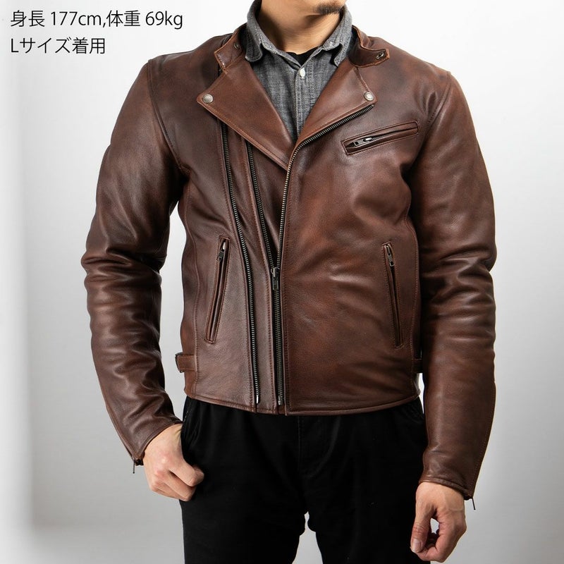 DEGNER デグナー ウインター レザー ダブルライダースジャケット ブラウン