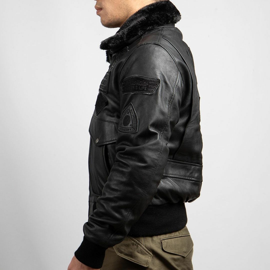 DEGNER デグナー ウインター ビンテージ フライトレザージャケット ブラックワッペン付き 4