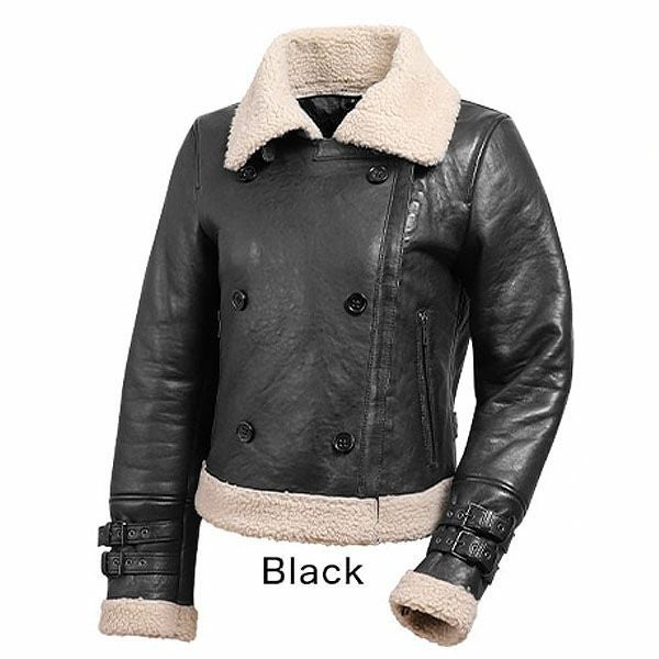 DEGNER デグナー レディース ウインター フェイクムートン レザージャケット ブラック