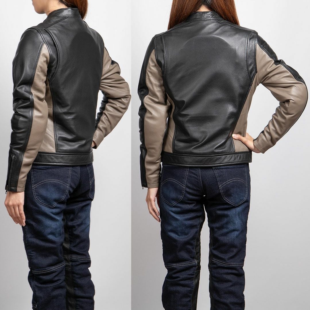 DEGNER デグナー レディース ウインター バイカラー レザージャケット ブラック 2