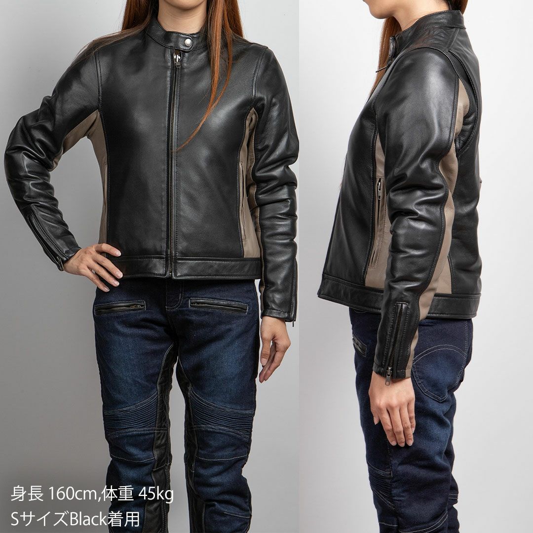 DEGNER デグナー レディース ウインター バイカラー レザージャケット ブラック 3