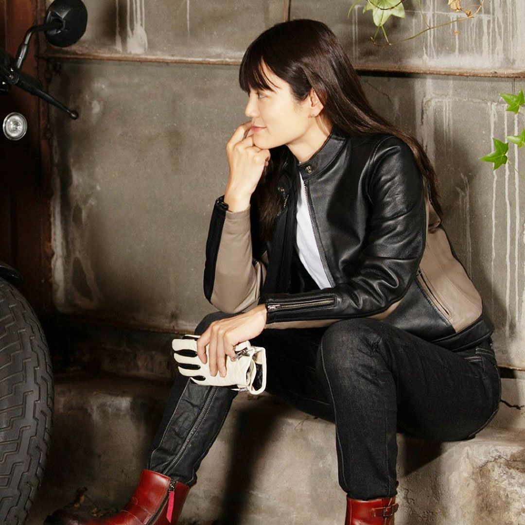 DEGNER デグナー レディース ウインター バイカラー レザージャケット ブラック 4