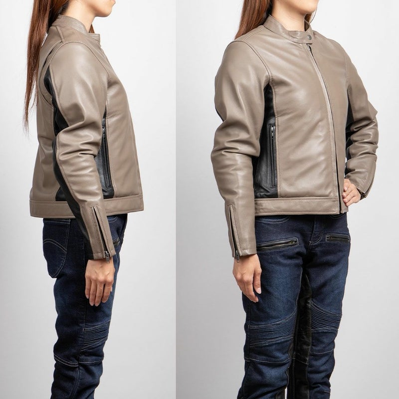 DEGNER デグナー レディース ウインター バイカラー レザージャケット ベージュ