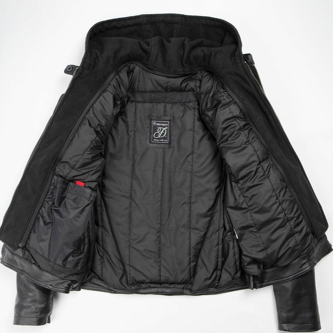 DEGNER デグナー レディース ウインター フード付き レザージャケット ブラック 8