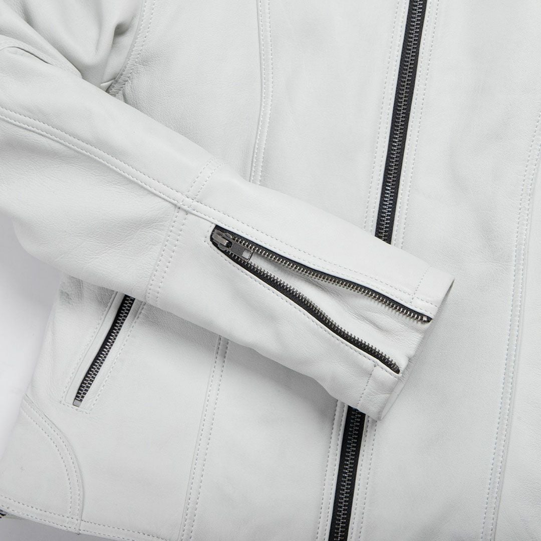 DEGNER デグナー レディース ウインター フード付き レザージャケット ホワイト 6