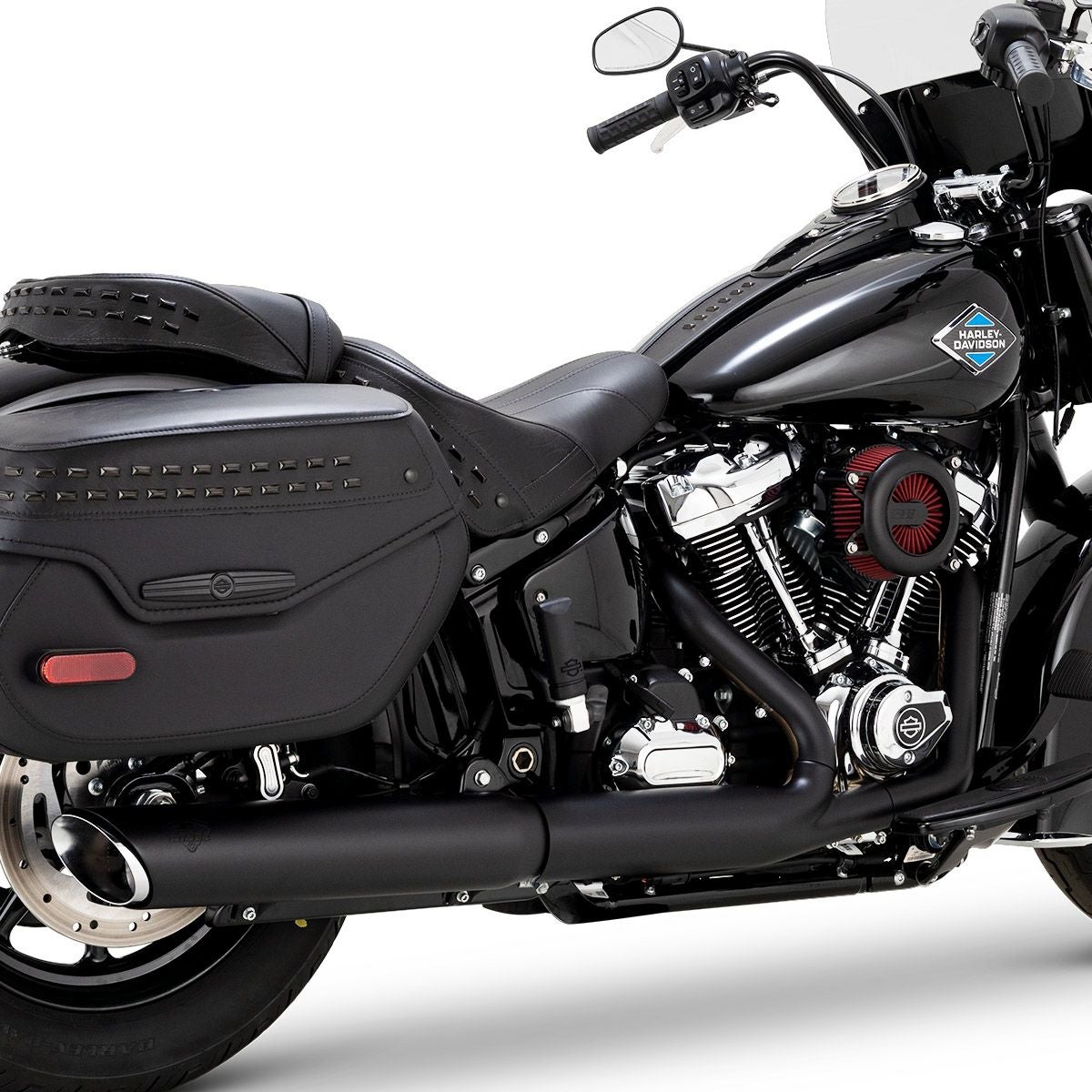 ツインスラッシュ・スリップオンマフラー (リンクルブラック)