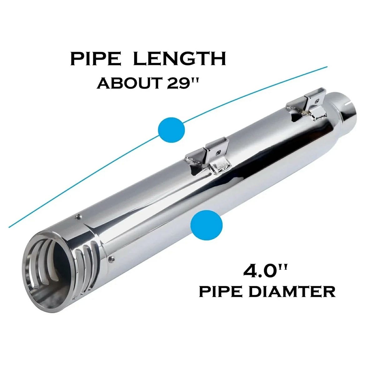 シャークロード 4インチ スリップオンマフラー (クローム)4